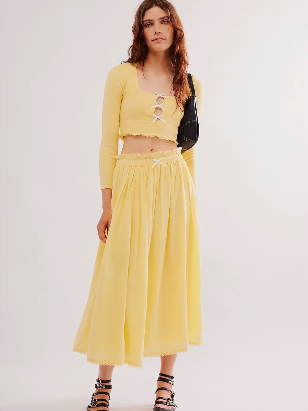 Free People Dancing Queen Skirt and Crop Top set size L